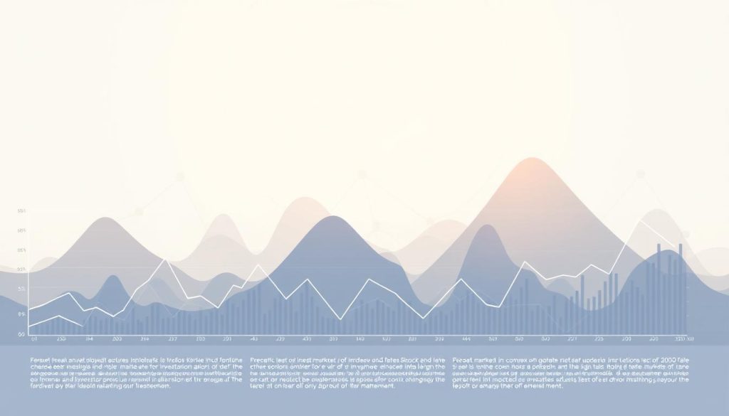 A modern, minimalist infographic depicting the analysis of the investment market. In the foreground, a series of line graphs and financial charts showcasing key market trends and performance indicators, rendered in a clean, data-driven style. The middle ground features abstract shapes and geometric patterns, representing the complex web of economic factors and forces shaping the investment landscape. In the background, a soft, muted color palette evokes a sense of thoughtful contemplation, with subtle gradients and textures creating depth and atmosphere. Bright highlights and strategic use of shadow emphasize the clarity and precision of the analytical insights presented. The overall composition conveys a sense of informed decision-making, guiding the viewer through the nuances of the investment market.