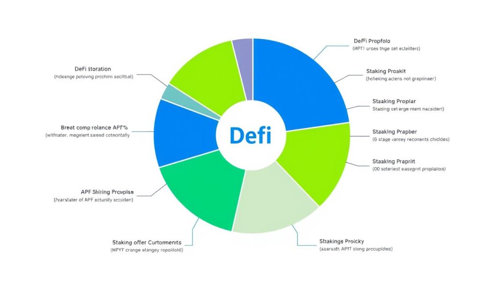 Диаграмма распределения активов в DeFi-портфеле с указанием доходности по каждому инструменту