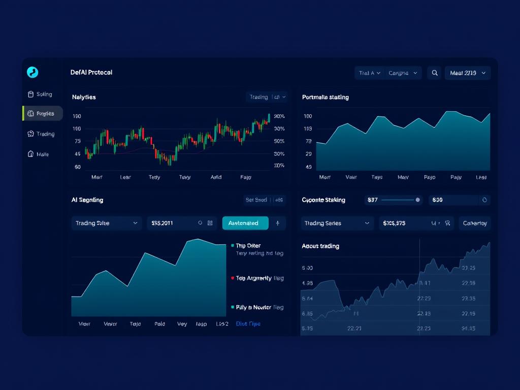 Интерфейс платформы DeFAI Protocol с аналитическими инструментами на базе ИИ