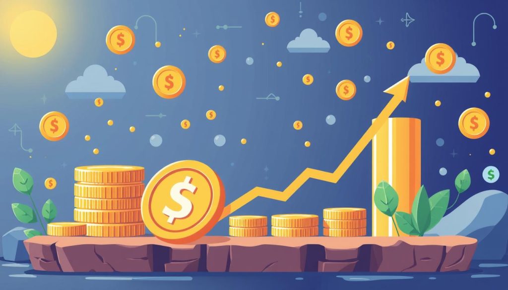 Generate an image representing cryptocurrency staking