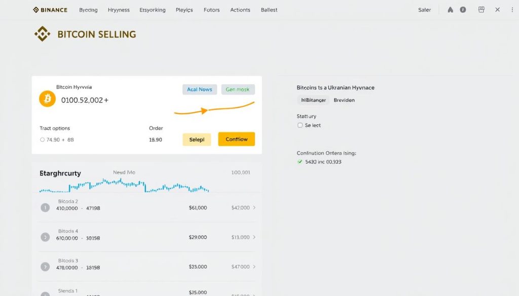 Процес продажу Bitcoin за гривні на платформі Binance