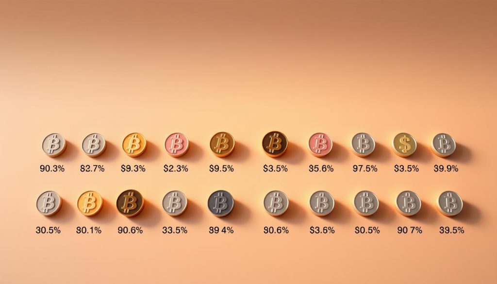 A detailed comparison of the commission fees charged by popular cryptocurrency exchanges, showcased in a clean, minimalist style. The scene depicts a series of identical cryptocurrency symbols arranged in a grid, each surrounded by their respective exchange logos and commission percentages, bathed in warm, directional lighting that casts subtle shadows. The background is a muted, gradient-filled plane that allows the key information to take center stage. The overall composition conveys a sense of professionalism and authority, suitable for an article on the cryptonews.in.ua platform. A detailed comparison of the commission fees charged by popular cryptocurrency exchanges, showcased in a clean, minimalist style. The scene depicts a series of identical cryptocurrency symbols arranged in a grid, each surrounded by their respective exchange logos and commission percentages, bathed in warm, directional lighting that casts subtle shadows. The background is a muted, gradient-filled plane that allows the key information to take center stage. The overall composition conveys a sense of professionalism and authority, suitable for an article on the cryptonews.in.ua platform.