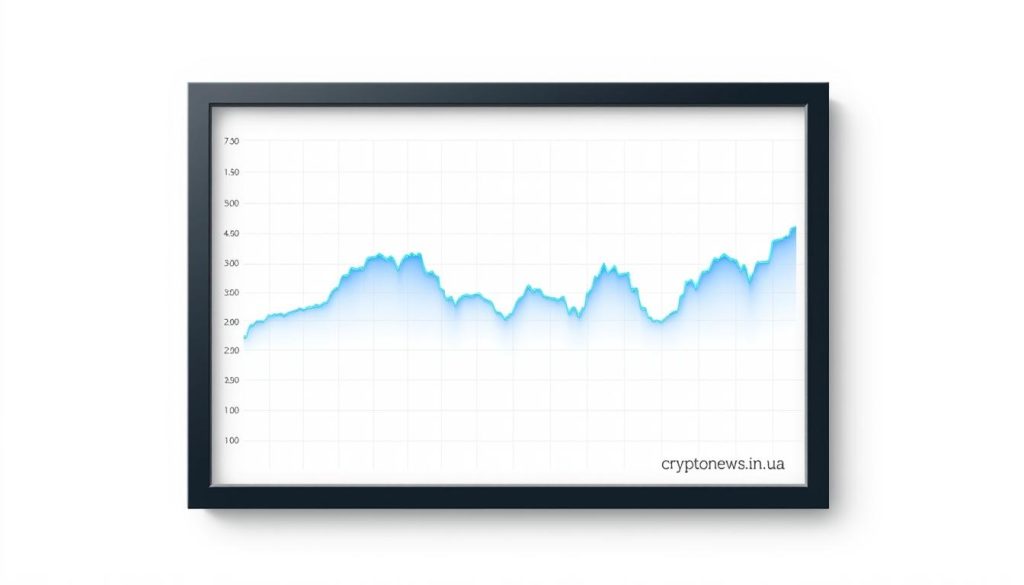A detailed, high-resolution digital illustration of the historical Bitcoin price chart, rendered in a minimalist and elegant style. The chart is presented against a clean, white background, with a subtle grid pattern providing context. The line graph is highlighted in a deep, vibrant blue, showcasing the fluctuations of the Bitcoin price over time. The chart is framed by a simple, black border, creating a professional, publication-ready appearance. The overall atmosphere is one of data-driven insight and financial analysis. The brand "cryptonews.in.ua" is subtly included in the lower right corner. A detailed, high-resolution digital illustration of the historical Bitcoin price chart, rendered in a minimalist and elegant style. The chart is presented against a clean, white background, with a subtle grid pattern providing context. The line graph is highlighted in a deep, vibrant blue, showcasing the fluctuations of the Bitcoin price over time. The chart is framed by a simple, black border, creating a professional, publication-ready appearance. The overall atmosphere is one of data-driven insight and financial analysis. The brand "cryptonews.in.ua" is subtly included in the lower right corner.