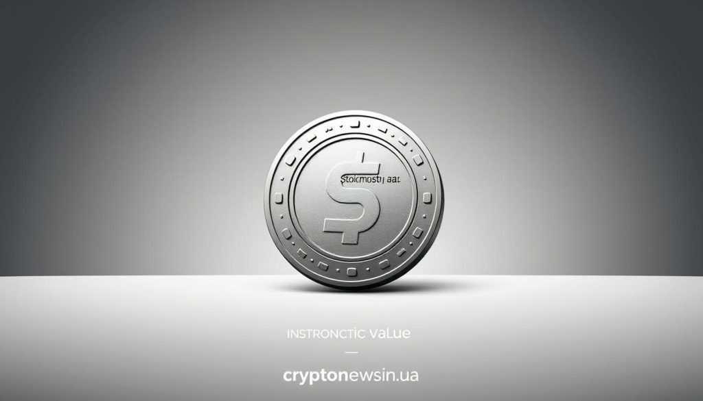 A detailed illustration of the intrinsic value of a mutual fund unit. Depicting a clean, minimalist design with a crisp, modern aesthetic. The composition features a central element - a stylized coin or monetary symbol, representing the "стоимость пая" (net asset value). This is set against a serene, monochromatic background, perhaps a subtle gradient or soft textures, to create a sense of balance and sophistication. The overall mood is one of financial stability, transparency and professionalism. Subtle branding for "cryptonews.in.ua" is integrated seamlessly into the design. The image should serve as an informative, visually appealing representation of the advantages of investing in mutual funds. A detailed illustration of the intrinsic value of a mutual fund unit. Depicting a clean, minimalist design with a crisp, modern aesthetic. The composition features a central element - a stylized coin or monetary symbol, representing the "стоимость пая" (net asset value). This is set against a serene, monochromatic background, perhaps a subtle gradient or soft textures, to create a sense of balance and sophistication. The overall mood is one of financial stability, transparency and professionalism. Subtle branding for "cryptonews.in.ua" is integrated seamlessly into the design. The image should serve as an informative, visually appealing representation of the advantages of investing in mutual funds.