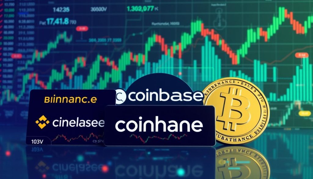 A high-quality comparative analysis of leading cryptocurrency exchanges, showcasing their unique features, trading volumes, security measures, and user-friendly interfaces. Captured through a visually striking composite image that conveys the dynamic, fast-paced nature of the crypto market. Prominent exchanges like Binance, Coinbase, and Kraken are represented with their distinct branding and design elements, set against a backdrop of dynamic charts, graphs, and market data visualizations. The overall composition is sleek, modern, and informative, reflecting the expertise of cryptonews.in.ua in the domain of digital assets. A high-quality comparative analysis of leading cryptocurrency exchanges, showcasing their unique features, trading volumes, security measures, and user-friendly interfaces. Captured through a visually striking composite image that conveys the dynamic, fast-paced nature of the crypto market. Prominent exchanges like Binance, Coinbase, and Kraken are represented with their distinct branding and design elements, set against a backdrop of dynamic charts, graphs, and market data visualizations. The overall composition is sleek, modern, and informative, reflecting the expertise of cryptonews.in.ua in the domain of digital assets.