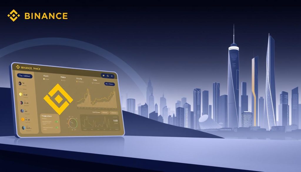 A serene and minimalist illustration of various investment strategies on the Binance trading platform. In the foreground, a clean interface showcases intuitive portfolio management tools. The midground features dynamic charts and graphs, highlighting market trends and performance. In the background, a futuristic cityscape with towering skyscrapers reflects the global nature of the crypto-investment landscape. The overall mood is one of thoughtful analysis and informed decision-making. Crisp, high-quality rendering with a muted color palette and dramatic lighting. Subtle branding for cryptonews.in.ua. A serene and minimalist illustration of various investment strategies on the Binance trading platform. In the foreground, a clean interface showcases intuitive portfolio management tools. The midground features dynamic charts and graphs, highlighting market trends and performance. In the background, a futuristic cityscape with towering skyscrapers reflects the global nature of the crypto-investment landscape. The overall mood is one of thoughtful analysis and informed decision-making. Crisp, high-quality rendering with a muted color palette and dramatic lighting. Subtle branding for cryptonews.in.ua.