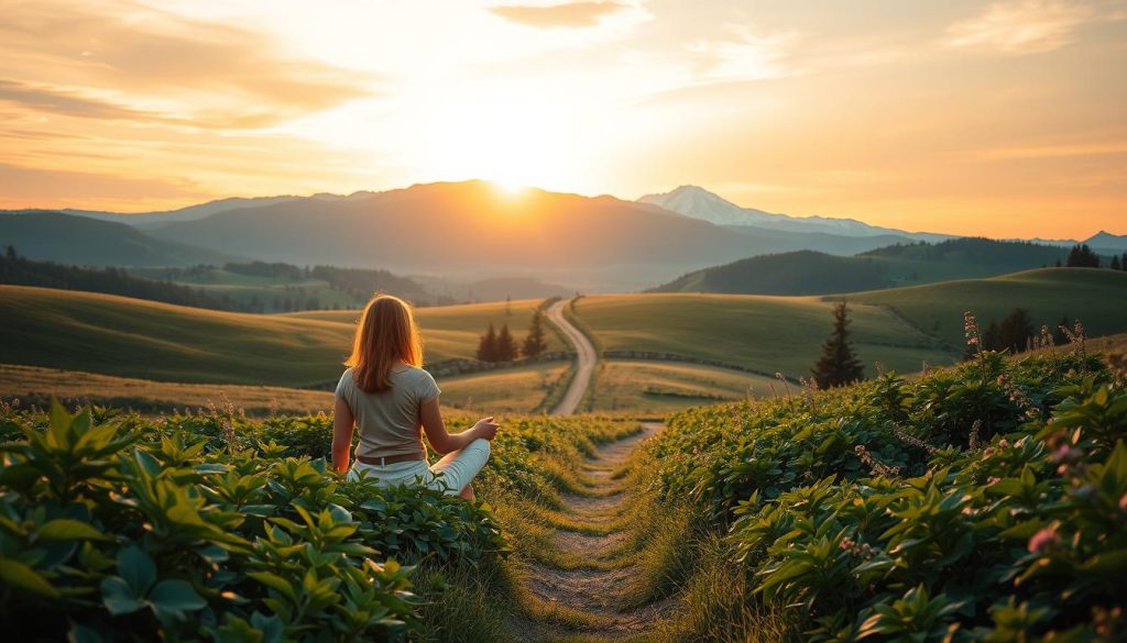 A serene landscape of rolling hills and lush meadows, bathed in the warm glow of a golden sunset. In the foreground, a young woman sits cross-legged, deep in contemplation, surrounded by the verdant growth of a thriving garden. Intricate patterns of leaves and flowers dance in the gentle breeze, creating a soothing, meditative atmosphere. In the middle ground, a well-maintained path winds through the scene, inviting the viewer to embark on a journey of financial discovery. The background is dominated by a picturesque mountain range, its peaks capped with snow and silhouetted against the vibrant sky. The overall scene exudes a sense of tranquility and opportunity, capturing the essence of "инвестирования" and the benefits of starting to invest today. Cryptonews.in.ua A serene landscape of rolling hills and lush meadows, bathed in the warm glow of a golden sunset. In the foreground, a young woman sits cross-legged, deep in contemplation, surrounded by the verdant growth of a thriving garden. Intricate patterns of leaves and flowers dance in the gentle breeze, creating a soothing, meditative atmosphere. In the middle ground, a well-maintained path winds through the scene, inviting the viewer to embark on a journey of financial discovery. The background is dominated by a picturesque mountain range, its peaks capped with snow and silhouetted against the vibrant sky. The overall scene exudes a sense of tranquility and opportunity, capturing the essence of "инвестирования" and the benefits of starting to invest today. Cryptonews.in.ua