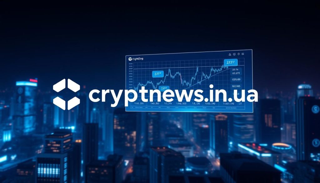 A sleek and secure crypto exchange platform, featuring a modern user interface with intuitive navigation. The exchange's logo, "cryptonews.in.ua", is prominently displayed in the foreground, conveying a sense of trust and reliability. In the middle ground, a floating holographic display showcases real-time cryptocurrency market data, complete with fluctuating graphs and charts. The background is a dimly lit, futuristic cityscape, bathed in a cool, neon-tinged glow, evoking the high-tech nature of the crypto industry. The overall composition is well-balanced, with a touch of minimalism and attention to detail, perfectly capturing the essence of a trustworthy and cutting-edge crypto exchange platform. A sleek and secure crypto exchange platform, featuring a modern user interface with intuitive navigation. The exchange's logo, "cryptonews.in.ua", is prominently displayed in the foreground, conveying a sense of trust and reliability. In the middle ground, a floating holographic display showcases real-time cryptocurrency market data, complete with fluctuating graphs and charts. The background is a dimly lit, futuristic cityscape, bathed in a cool, neon-tinged glow, evoking the high-tech nature of the crypto industry. The overall composition is well-balanced, with a touch of minimalism and attention to detail, perfectly capturing the essence of a trustworthy and cutting-edge crypto exchange platform.