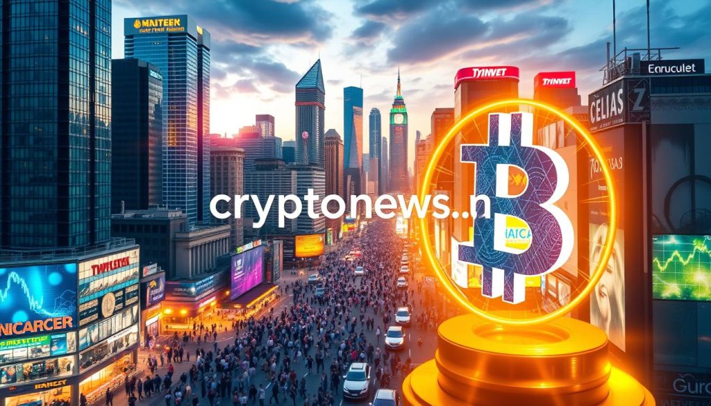 A vibrant and dynamic cityscape, with towering skyscrapers and bustling streets. In the foreground, a stylized cryptocurrency symbol, glowing with an ethereal light, stands as a symbol of the investment potential of digital assets. The middle ground features a diverse array of people, representing the growing global adoption of cryptocurrencies. In the background, a blend of traditional financial instruments and modern blockchain technology, creating a sense of the evolving nature of the investment landscape. The scene is illuminated by a warm, golden light, conveying a sense of optimism and opportunity. The brand "cryptonews.in.ua" is discreetly featured, adding a touch of authority and credibility to the image.