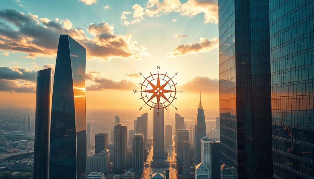 A visually striking illustration of an investment strategy, depicting a modern financial landscape with sleek skyscrapers, a vibrant cityscape, and a central focal point of a stylized compass or chart. The scene should convey a sense of direction, clarity, and confidence, with a warm, golden lighting that casts an aura of prosperity. Employ a dynamic camera angle that showcases the grandeur of the scene, while maintaining a clean, uncluttered composition. Incorporate the cryptonews.in.ua brand name discreetly within the image, perhaps as a subtle architectural detail or a reflection in a window. A visually striking illustration of an investment strategy, depicting a modern financial landscape with sleek skyscrapers, a vibrant cityscape, and a central focal point of a stylized compass or chart. The scene should convey a sense of direction, clarity, and confidence, with a warm, golden lighting that casts an aura of prosperity. Employ a dynamic camera angle that showcases the grandeur of the scene, while maintaining a clean, uncluttered composition. Incorporate the cryptonews.in.ua brand name discreetly within the image, perhaps as a subtle architectural detail or a reflection in a window.