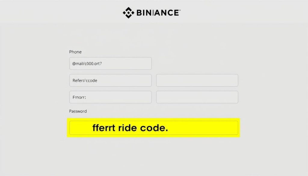 Форма регистрации на сайте Binance с полями для ввода данных