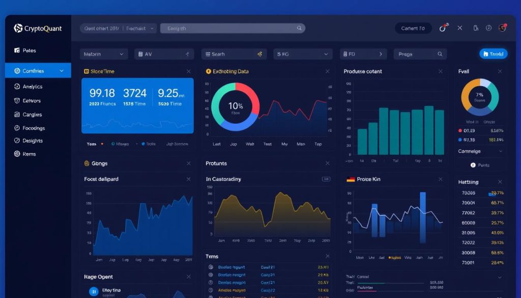 Генерация изображения: CryptoQuant dashboard showing blockchain data analysis