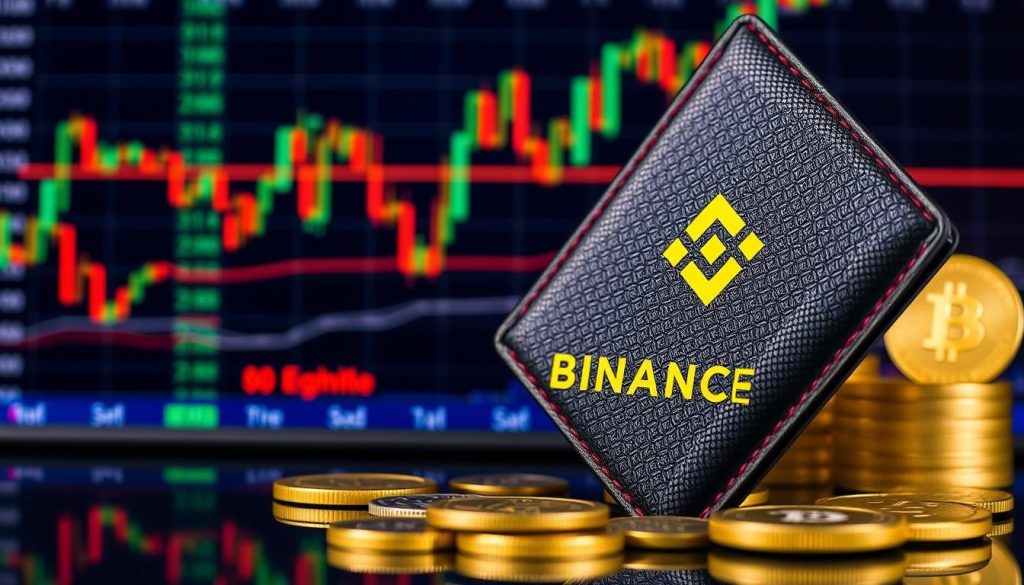Генерация изображения: крипто кошелек Binance на фоне криптовалютного рынка