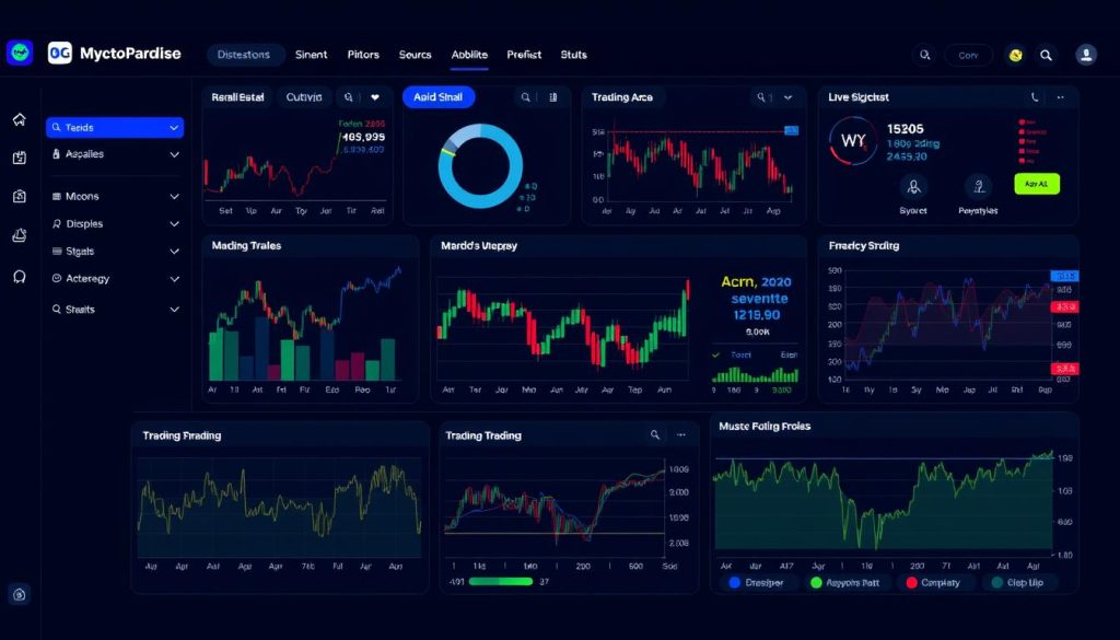 Генерация изображения: MyCryptoParadise dashboard showing trading signals