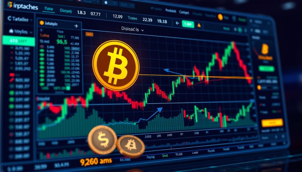 Generate an image of a cryptocurrency trading platform