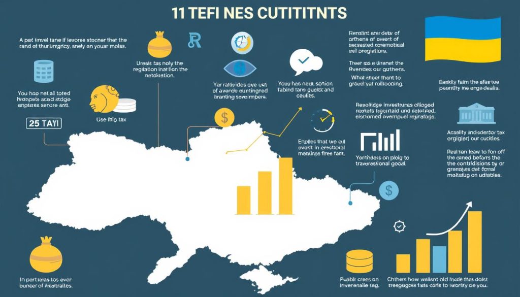 Generate an image representing tax regulations for investment activities in Ukraine Generate an image representing tax regulations for investment activities in Ukraine