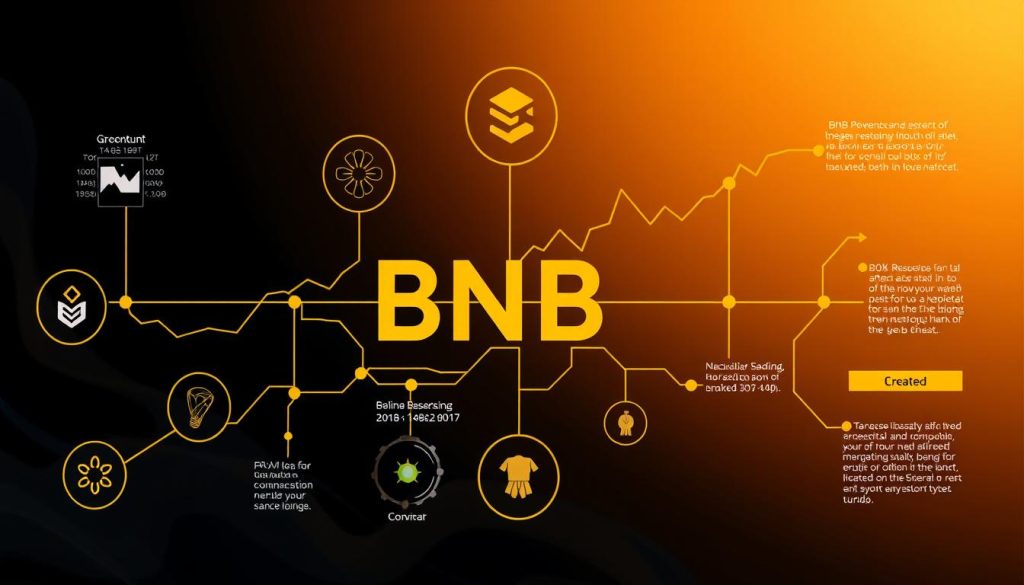 Изображение экосистемы BNB Chain с индикаторами роста Изображение экосистемы BNB Chain с индикаторами роста