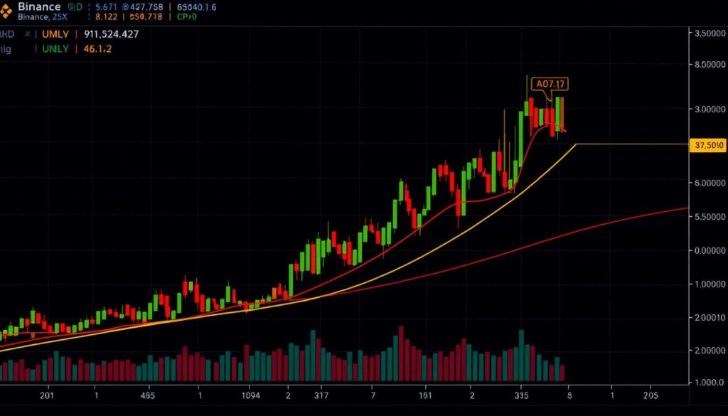 Изображение графика курса криптовалют на Binance Изображение графика курса криптовалют на Binance