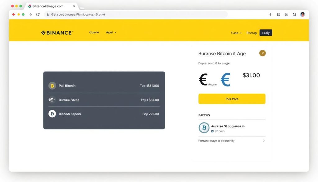 Изображение: Интерфейс платформы Binance для покупки Bitcoin за евро Изображение: Интерфейс платформы Binance для покупки Bitcoin за евро