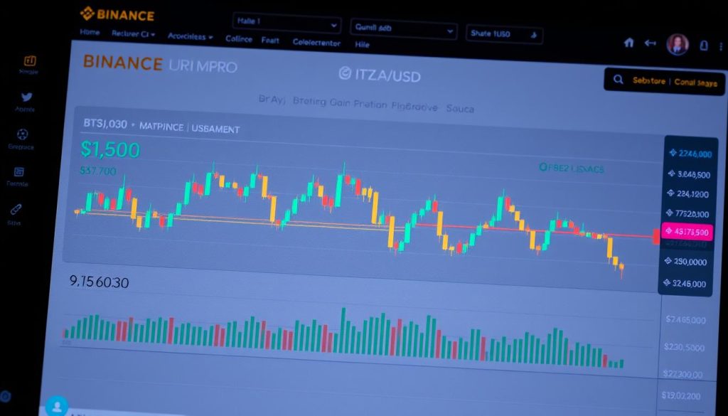 Изображение интерфейса Binance с графиком курса BTC/USD Изображение интерфейса Binance с графиком курса BTC/USD