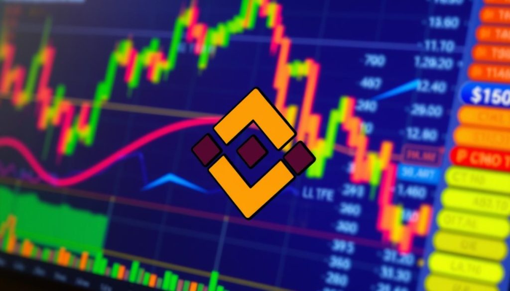Изображение: логотип Binance на фоне графика криптовалют Изображение: логотип Binance на фоне графика криптовалют