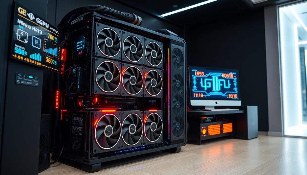 Изображение майнинга криптовалют с помощью GPU Изображение майнинга криптовалют с помощью GPU