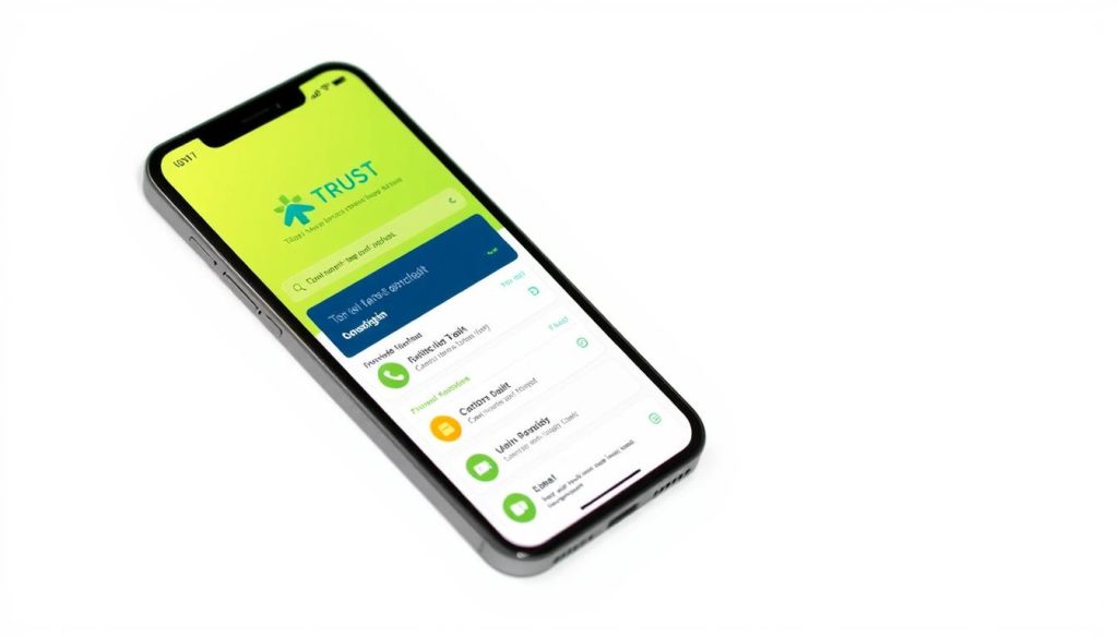 Изображение мобильного приложения Trust Wallet на устройстве