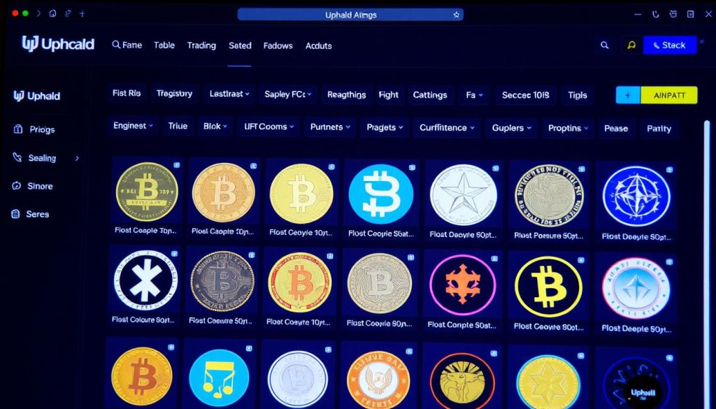 Изображение платформы Uphold с различными цифровыми активами