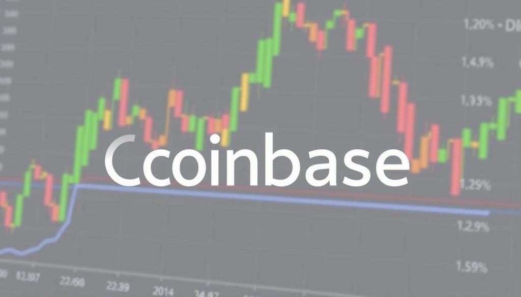 Создать изображение: логотип Coinbase на фоне графика криптовалют Создать изображение: логотип Coinbase на фоне графика криптовалют