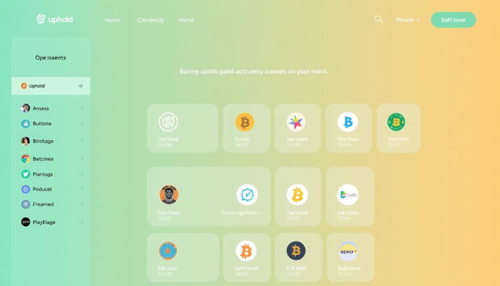 Создать изображение: Платформа Uphold с разнообразными активами Создать изображение: Платформа Uphold с разнообразными активами
