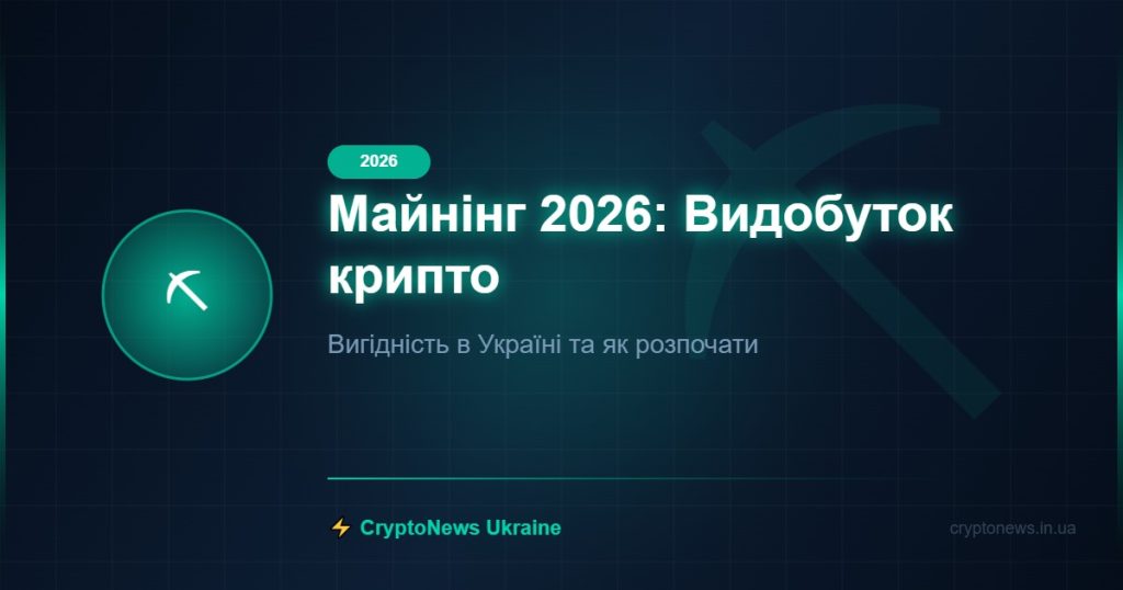 Майнінг 2026: Видобуток крипто — CryptoNews Ukraine