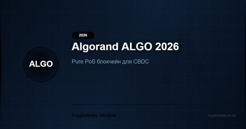 Algorand (ALGO) 2026: Pure PoS блокчейн для CBDC та DeFi — огляд та прогноз ціни