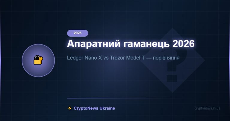 Апаратний гаманець 2026: Ledger vs Trezor — безпечне зберігання криптовалюти