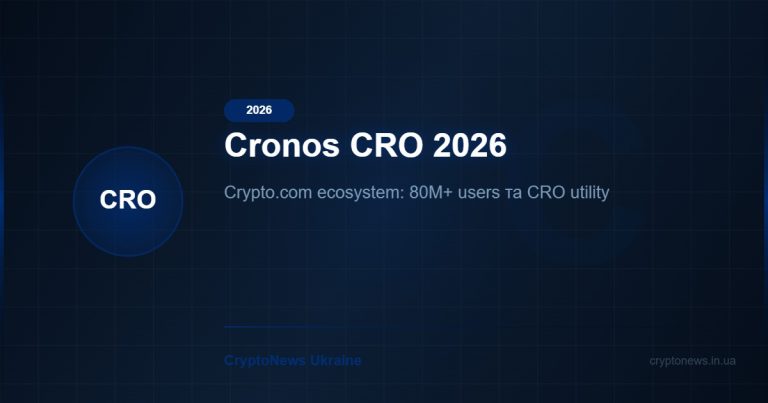 Cronos CRO 2026: Crypto.com Chain — DeFi екосистема, Visa картка та прогноз ціни CRO