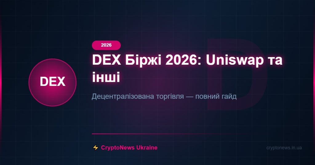 DEX Біржі 2026: Uniswap та інші — CryptoNews Ukraine