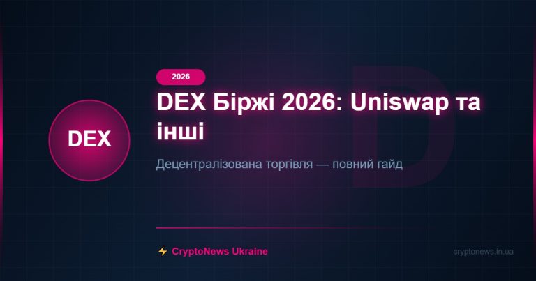 DEX Біржі 2026: Uniswap та інші — CryptoNews Ukraine