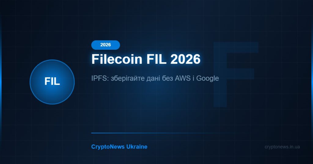 Filecoin FIL 2026: Децентралізоване Хмарне Сховище — IPFS, Storage Providers та прогноз ціни FIL