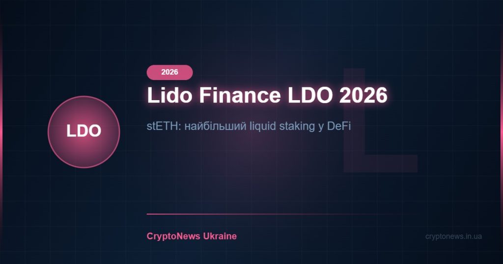 Lido Finance LDO 2026: Найбільший Liquid Staking Protocol — stETH, DVT та прогноз ціни LDO