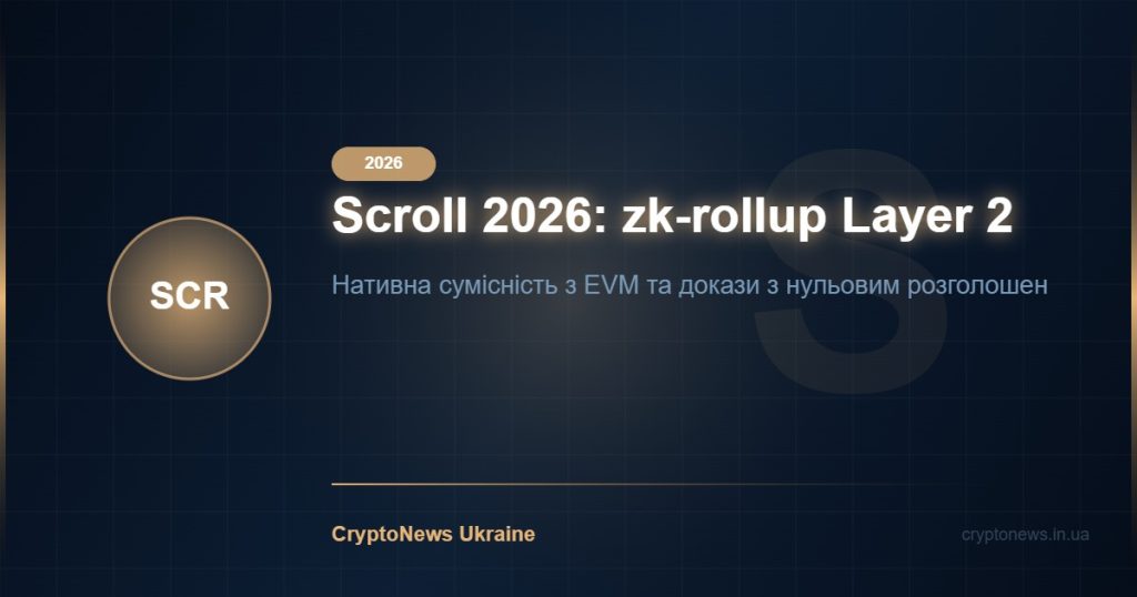 Scroll (SCR) 2026: zk-rollup Layer 2 для Ethereum — повний огляд
