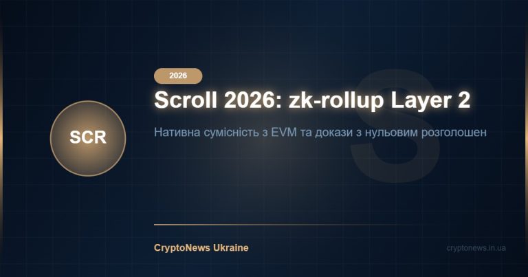 Scroll (SCR) 2026: zk-rollup Layer 2 для Ethereum — повний огляд